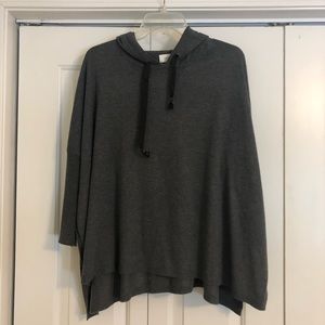 Gray Mer Sea Poncho with Hood, Size Sm/Med